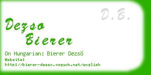 dezso bierer business card