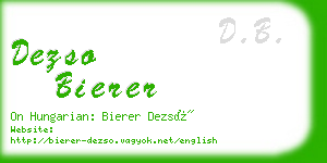 dezso bierer business card